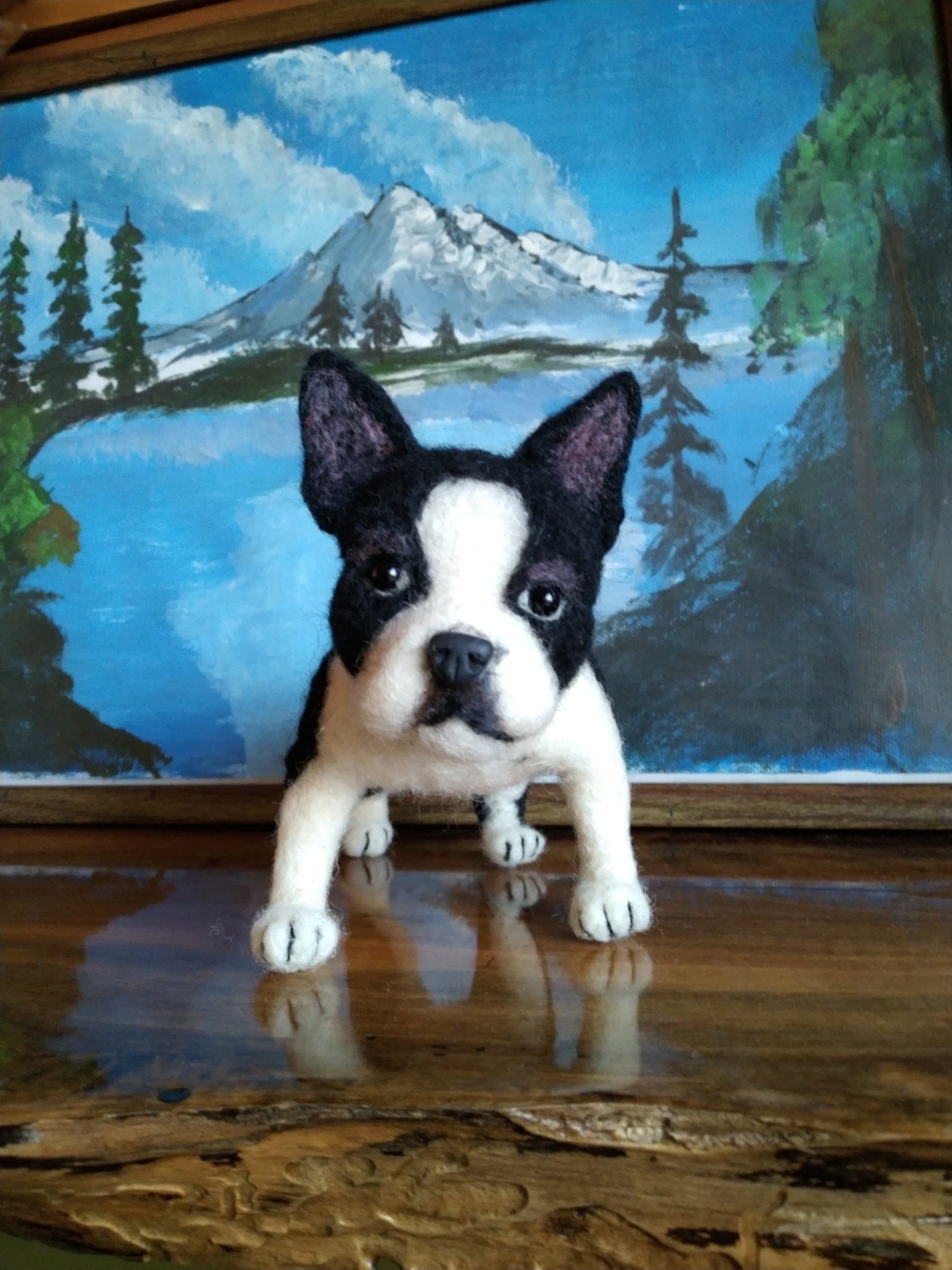 Custom Boston Terrier Sculpture - alternate view