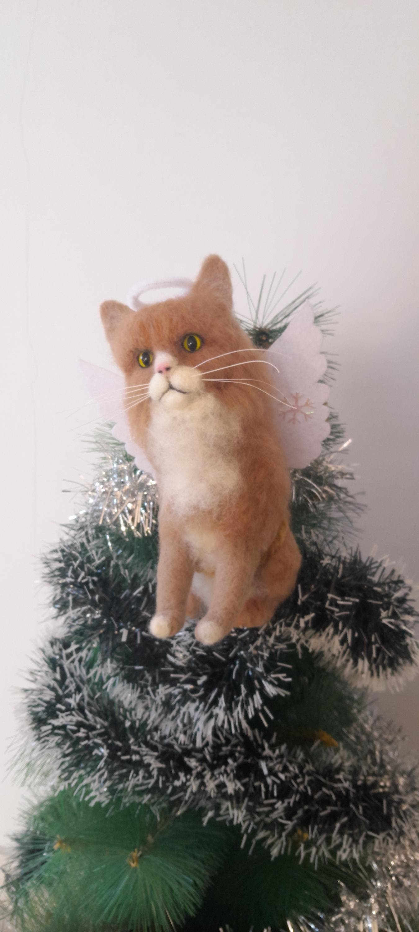 Custom Cat Angel Tree Topper - alternate view