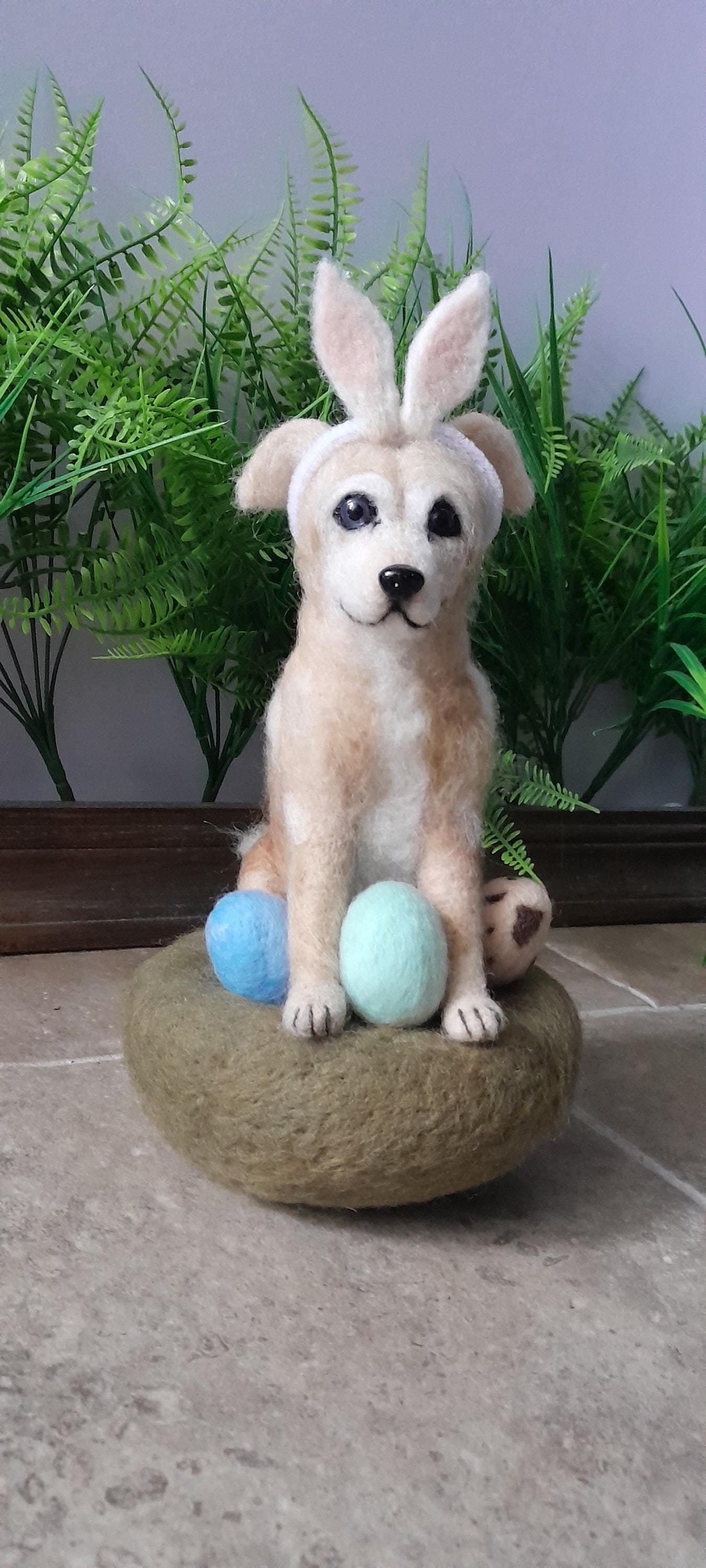 Custom Dog Easter Figurine with Nest